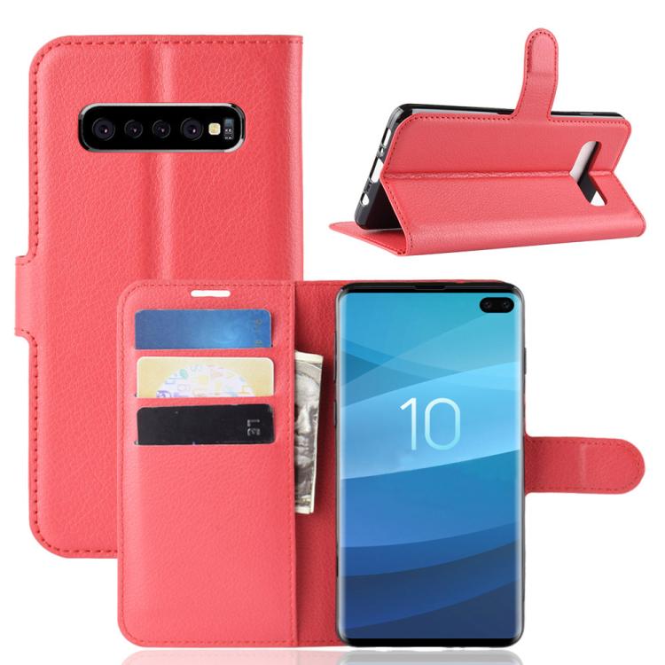 Custodia per telefono in pelle con supporto e motivo a flip orizzontale con trama Litchi, For Galaxy Xcover7 Pro, For Galaxy S10 5G 6.7