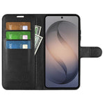 Custodia per telefono in pelle con supporto e motivo a flip orizzontale con trama Litchi, For Galaxy S26 FE 5G, For Galaxy S26+ 5G