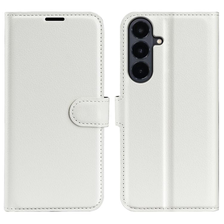 Custodia per telefono in pelle con supporto e motivo a flip orizzontale con trama Litchi, For Galaxy S26 FE 5G, For Galaxy S26+ 5G