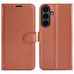 Custodia per telefono in pelle con supporto e motivo a flip orizzontale con trama Litchi, For Galaxy S26 FE 5G, For Galaxy S26+ 5G