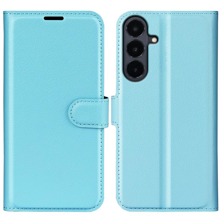 Custodia per telefono in pelle con supporto e motivo a flip orizzontale con trama Litchi, For Galaxy S26 FE 5G, For Galaxy S26+ 5G
