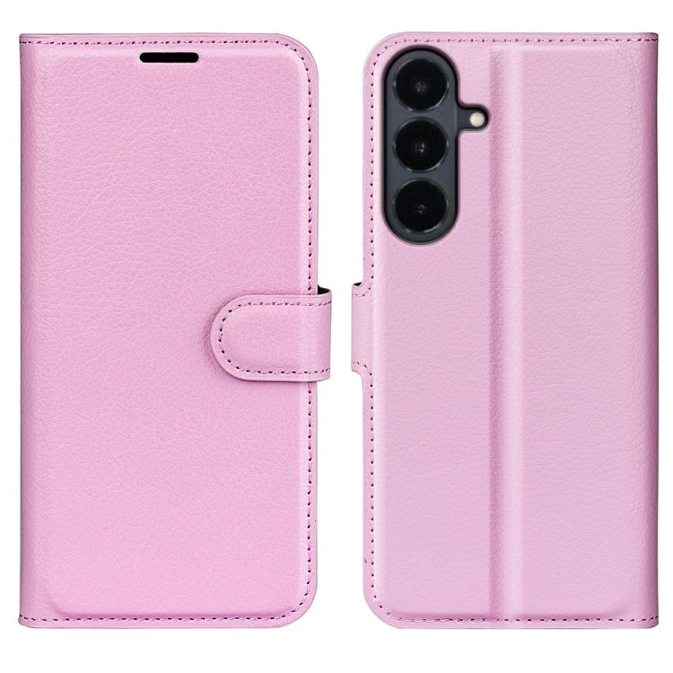 Custodia per telefono in pelle con supporto e motivo a flip orizzontale con trama Litchi, For Galaxy S26 FE 5G, For Galaxy S26+ 5G