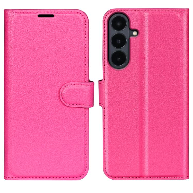 Custodia per telefono in pelle con supporto e motivo a flip orizzontale con trama Litchi, For Galaxy S26 FE 5G, For Galaxy S26+ 5G