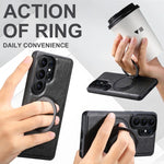 Custodia per telefono con supporto girevole a 360° Suteni G3 Oil Wax MagSafe Back, For Samsung Galaxy S26 Ultra 5G, For Samsung Galaxy S25 5G, For Samsung Galaxy S25+ 5G, For Samsung Galaxy S25 Ultra 5G, For Samsung Galaxy S24 Ultra 5G                 ...