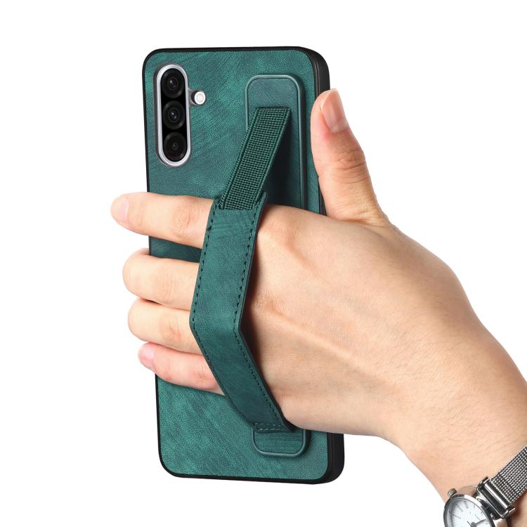 Custodia per telefono con retro in pelle e porta braccialetto retrò, For Samsung Galaxy A36