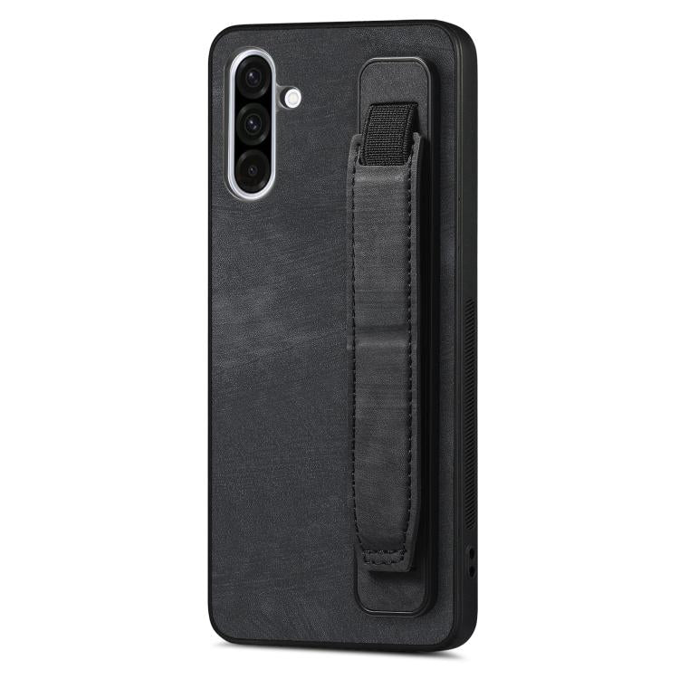Custodia per telefono con retro in pelle e porta braccialetto retrò, For Samsung Galaxy A36