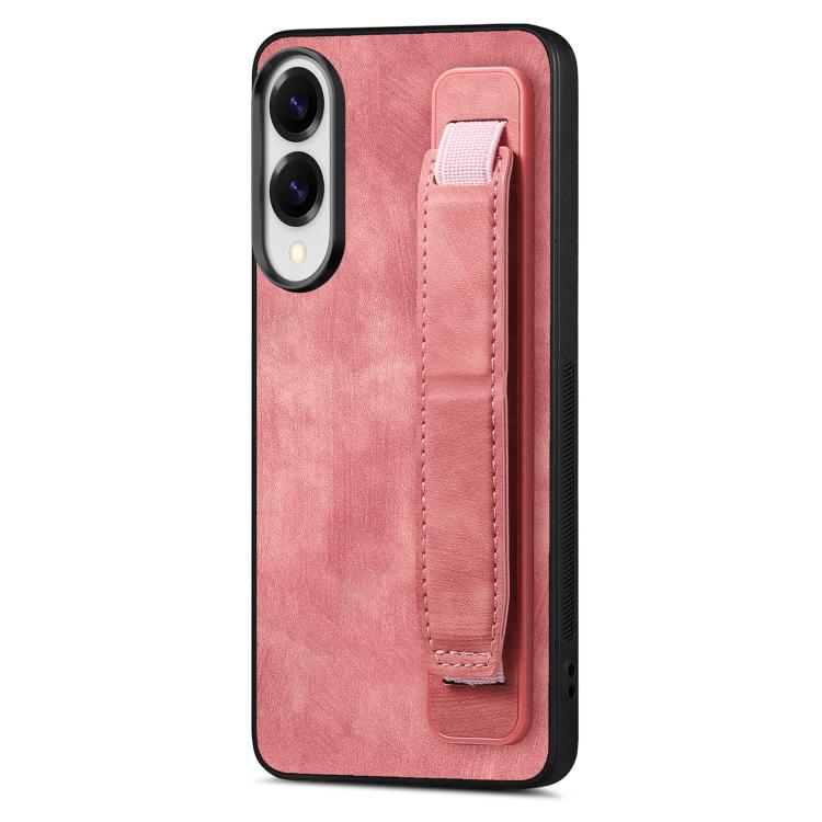 Custodia per telefono con retro in pelle e porta braccialetto retrò, For Samsung Galaxy A57 5G, For Samsung Galaxy A37 5G, For Samsung Galaxy S25 Edge 5G, For Samsung Galaxy A56 5G