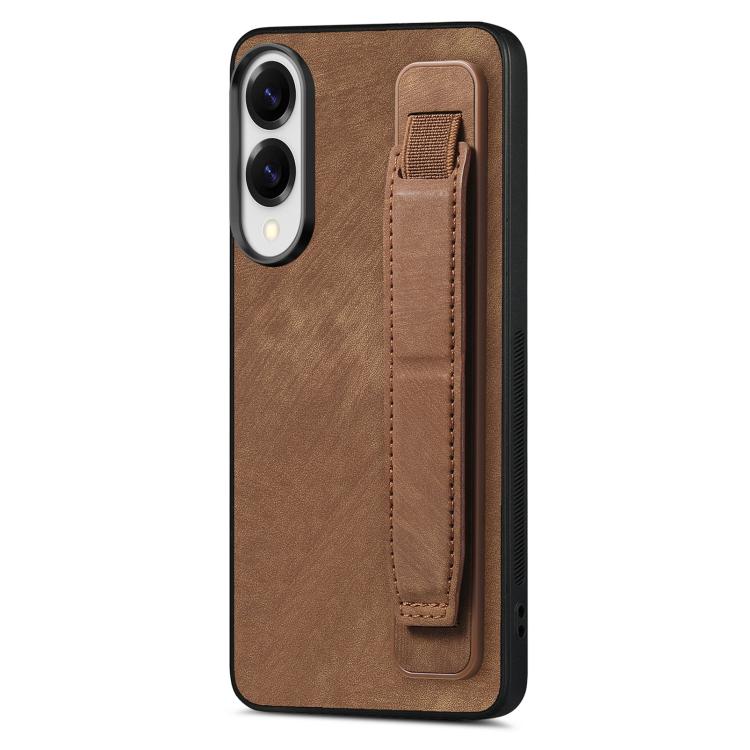 Custodia per telefono con retro in pelle e porta braccialetto retrò, For Samsung Galaxy A57 5G, For Samsung Galaxy A37 5G, For Samsung Galaxy S25 Edge 5G, For Samsung Galaxy A56 5G