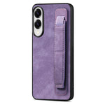 Custodia per telefono con retro in pelle e porta braccialetto retrò, For Samsung Galaxy A57 5G, For Samsung Galaxy A37 5G, For Samsung Galaxy S25 Edge 5G, For Samsung Galaxy A56 5G