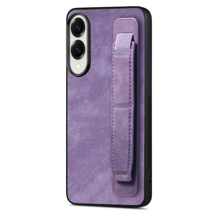 Custodia per telefono con retro in pelle e porta braccialetto retrò, For Samsung Galaxy A57 5G, For Samsung Galaxy A37 5G, For Samsung Galaxy S25 Edge 5G, For Samsung Galaxy A56 5G