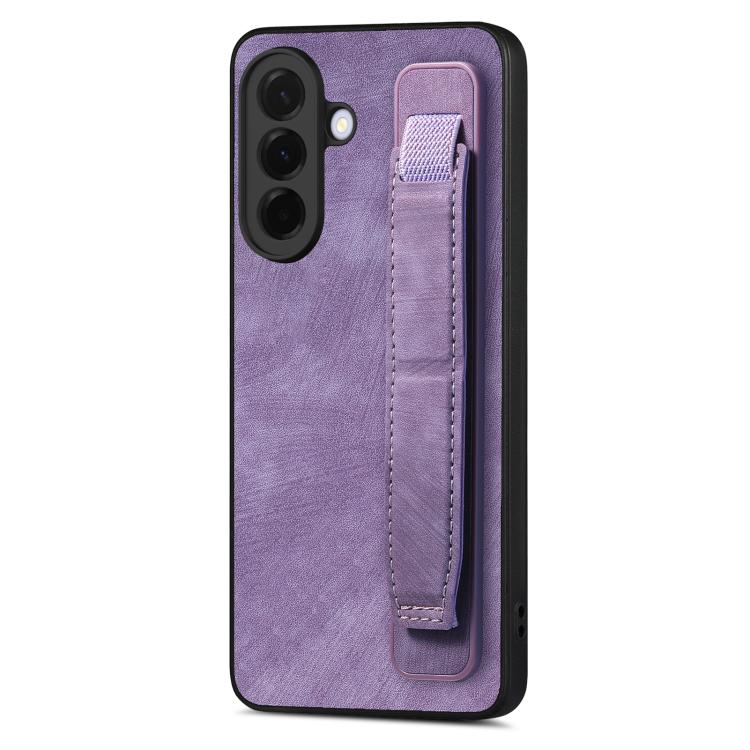 Custodia per telefono con retro in pelle e porta braccialetto retrò, For Samsung Galaxy A57 5G, For Samsung Galaxy A37 5G, For Samsung Galaxy S25 Edge 5G, For Samsung Galaxy A56 5G