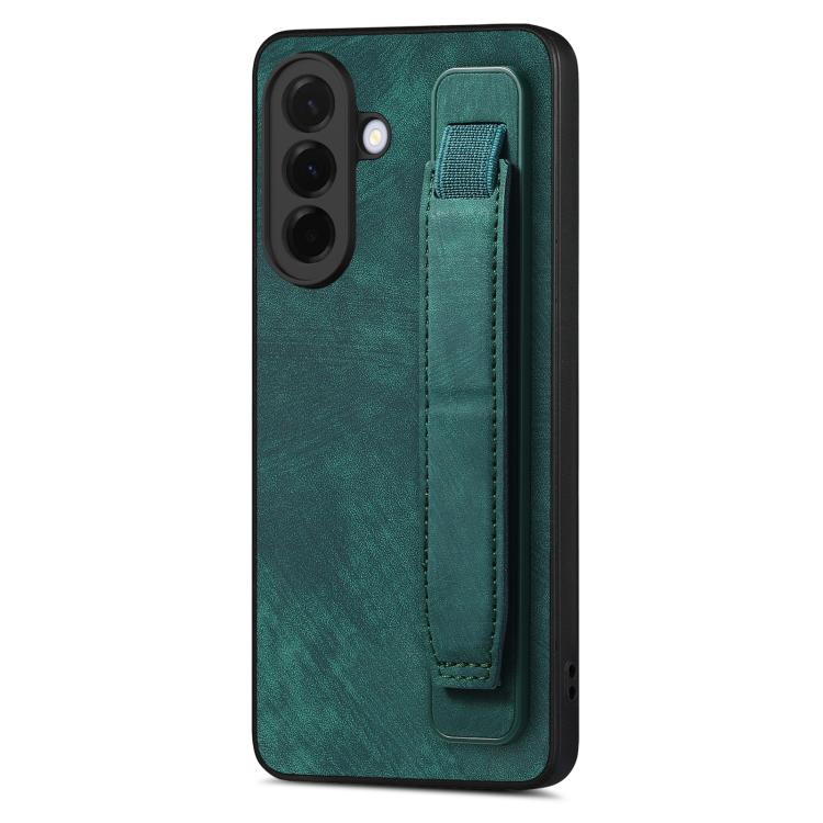 Custodia per telefono con retro in pelle e porta braccialetto retrò, For Samsung Galaxy A57 5G, For Samsung Galaxy A37 5G, For Samsung Galaxy S25 Edge 5G, For Samsung Galaxy A56 5G