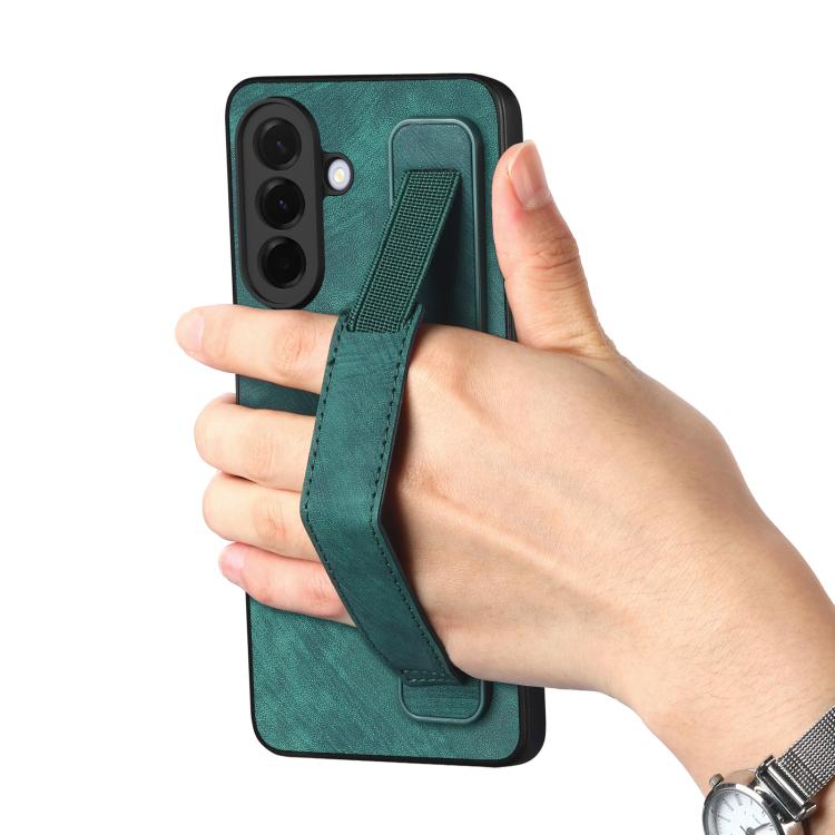 Custodia per telefono con retro in pelle e porta braccialetto retrò, For Samsung Galaxy A57 5G, For Samsung Galaxy A37 5G, For Samsung Galaxy S25 Edge 5G, For Samsung Galaxy A56 5G