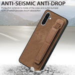 Custodia per telefono con retro in pelle e porta braccialetto retrò, For Samsung Galaxy A57 5G, For Samsung Galaxy A37 5G, For Samsung Galaxy S25 Edge 5G, For Samsung Galaxy A56 5G