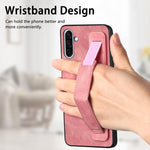 Custodia per telefono con retro in pelle e porta braccialetto retrò, For Samsung Galaxy A57 5G, For Samsung Galaxy A37 5G, For Samsung Galaxy S25 Edge 5G, For Samsung Galaxy A56 5G