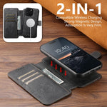 Custodia per telefono MagSafe con portafoglio staccabile multifunzione 2 in 1 Suteni Q05, For iPhone 12 Pro
