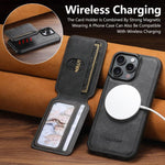 Suteni M3 Card Bag MagSafe Custodia per telefono in pelle di mucca, For iPhone 16 Pro, For iPhone 16 Plus, For iPhone 16, For iPhone 15 Pro Max, For iPhone 15 Pro, For iPhone 15 Plus, For iPhone 15, For iPhone 14 Plus