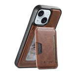 Suteni M3 Card Bag MagSafe Custodia per telefono in pelle di mucca, For iPhone 16 Pro, For iPhone 16 Plus, For iPhone 16, For iPhone 15 Pro Max, For iPhone 15 Pro, For iPhone 15 Plus, For iPhone 15, For iPhone 14 Plus