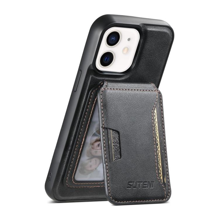 Suteni M3 Card Bag MagSafe Custodia per telefono in pelle di mucca, For iPhone 14, For iPhone 14 Pro, For iPhone 14 Pro Max, For iPhone 13 Pro Max, For iPhone 13 Pro, For iPhone 13, For iPhone 12, For iPhone 12 Pro Max