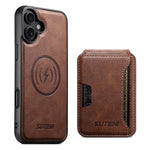 Suteni M3 Card Bag MagSafe Custodia per telefono in pelle di mucca, For iPhone 18, For iPhone 18 Pro, For iPhone 18 Pro Max, For iPhone 17 Pro Max, For iPhone 17 Pro, For iPhone 17, For iPhone Air, For iPhone 16 Pro Max