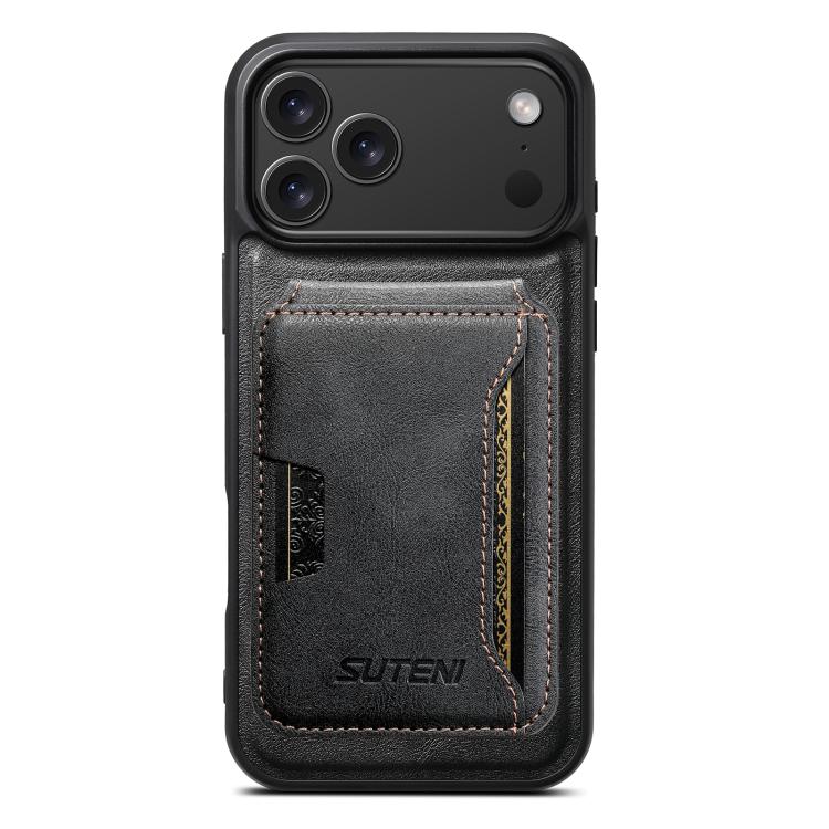 Suteni M3 Card Bag MagSafe Custodia per telefono in pelle di mucca, For iPhone 18, For iPhone 18 Pro, For iPhone 18 Pro Max, For iPhone 17 Pro Max, For iPhone 17 Pro, For iPhone 17, For iPhone Air, For iPhone 16 Pro Max