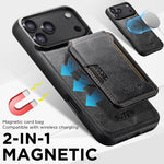 Suteni M3 Card Bag MagSafe Custodia per telefono in pelle di mucca, For iPhone 18, For iPhone 18 Pro, For iPhone 18 Pro Max, For iPhone 17 Pro Max, For iPhone 17 Pro, For iPhone 17, For iPhone Air, For iPhone 16 Pro Max