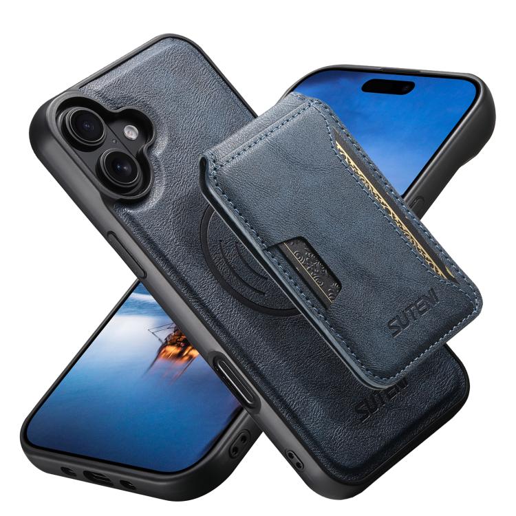 Suteni M3 Card Bag MagSafe Custodia per telefono in pelle di mucca, For iPhone 18, For iPhone 18 Pro, For iPhone 18 Pro Max, For iPhone 17 Pro Max, For iPhone 17 Pro, For iPhone 17, For iPhone Air, For iPhone 16 Pro Max