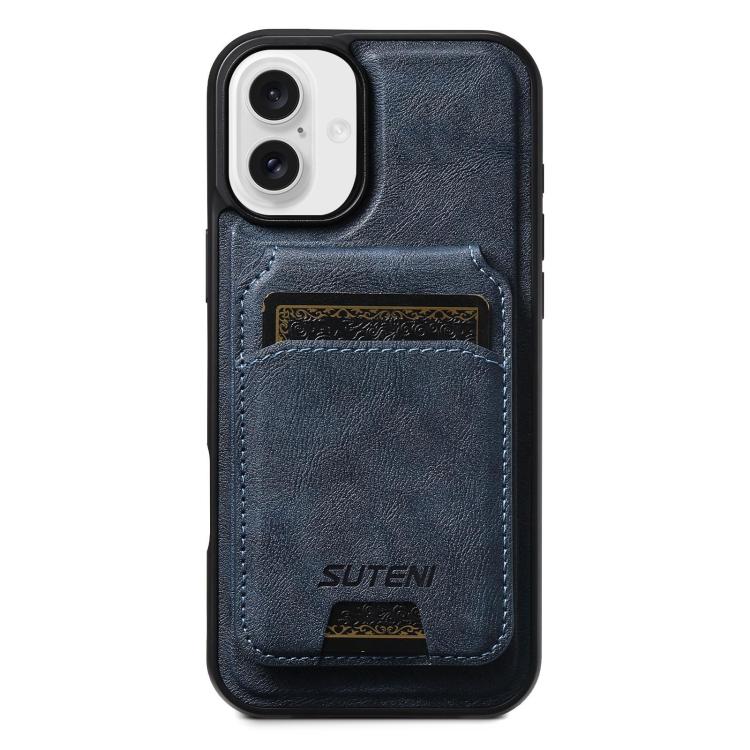 Suteni M5 Custodia per carte magnetiche MagSafe in pelle per telefono, For iPhone 16 Pro, For iPhone 16 Plus, For iPhone 16, For iPhone 15 Pro Max, For iPhone 15 Pro, For iPhone 15 Plus, For iPhone 15, For iPhone 14 Plus