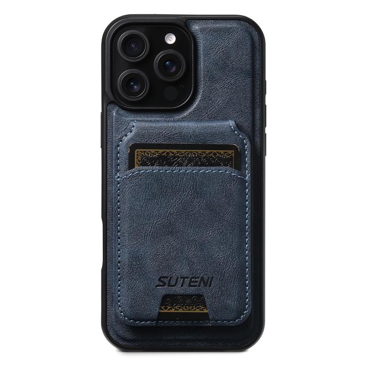 Suteni M5 Custodia per carte magnetiche MagSafe in pelle per telefono, For iPhone 16 Pro, For iPhone 16 Plus, For iPhone 16, For iPhone 15 Pro Max, For iPhone 15 Pro, For iPhone 15 Plus, For iPhone 15, For iPhone 14 Plus