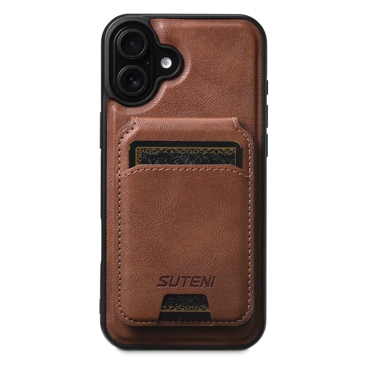 Suteni M5 Custodia per carte magnetiche MagSafe in pelle per telefono, For iPhone 18, For iPhone 18 Pro, For iPhone 18 Pro Max, For iPhone 17 Pro Max, For iPhone 17 Pro, For iPhone 17, For iPhone Air, For iPhone 16 Pro Max