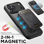 Suteni M5 Custodia per carte magnetiche MagSafe in pelle per telefono, For iPhone 18, For iPhone 18 Pro, For iPhone 18 Pro Max, For iPhone 17 Pro Max, For iPhone 17 Pro, For iPhone 17, For iPhone Air, For iPhone 16 Pro Max