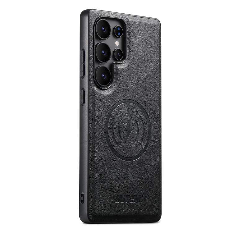 Custodia magnetica per telefono in pelle di mucca Suteni G5, For Samsung Galaxy S26 Ultra 5G, For Samsung Galaxy S25 Ultra 5G, For Samsung Galaxy S24 Ultra 5G, For Samsung Galaxy S23 Ultra 5G, For Samsung Galaxy S22 Ultra 5G