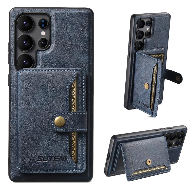 Suteni M4 Borsa per carte magnetiche MagSafe Custodia in pelle per telefono, For Samsung Galaxy S26 Ultra 5G, For Samsung Galaxy S25 Ultra 5G, For Samsung Galaxy S24 Ultra 5G, For Samsung Galaxy S23 Ultra 5G, For Samsung Galaxy S22 Ultra 5G