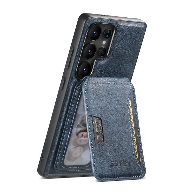 Suteni M3 Card Bag MagSafe Custodia per telefono in pelle di mucca, For Samsung Galaxy S26 Ultra 5G, For Samsung Galaxy S25 Ultra 5G, For Samsung Galaxy S24 Ultra 5G, For Samsung Galaxy S23 Ultra 5G, For Samsung Galaxy S22 Ultra 5G