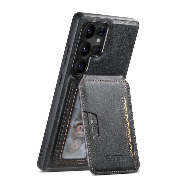 Suteni M3 Card Bag MagSafe Custodia per telefono in pelle di mucca, For Samsung Galaxy S26 Ultra 5G, For Samsung Galaxy S25 Ultra 5G, For Samsung Galaxy S24 Ultra 5G, For Samsung Galaxy S23 Ultra 5G, For Samsung Galaxy S22 Ultra 5G