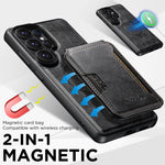 Suteni M3 Card Bag MagSafe Custodia per telefono in pelle di mucca, For Samsung Galaxy S26 Ultra 5G, For Samsung Galaxy S25 Ultra 5G, For Samsung Galaxy S24 Ultra 5G, For Samsung Galaxy S23 Ultra 5G, For Samsung Galaxy S22 Ultra 5G