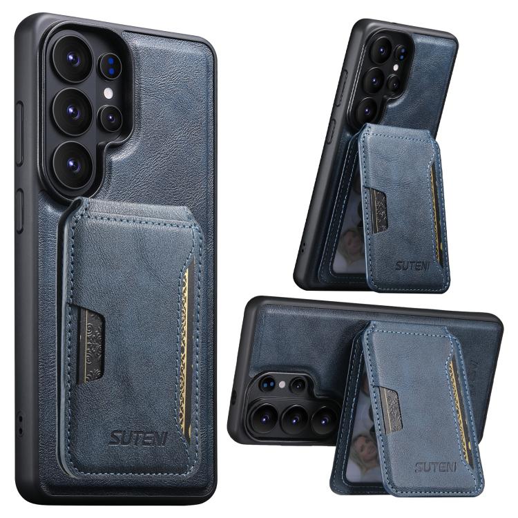 Suteni M3 Card Bag MagSafe Custodia per telefono in pelle di mucca, For Samsung Galaxy S26 Ultra 5G, For Samsung Galaxy S25 Ultra 5G, For Samsung Galaxy S24 Ultra 5G, For Samsung Galaxy S23 Ultra 5G, For Samsung Galaxy S22 Ultra 5G