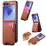 Custodia per telefono con retro magnetico in pelle e tessuto twill, For Galaxy Z Flip8 5G, For Galaxy Z Flip7 5G, For Galaxy Z Flip6