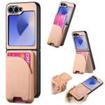 Custodia per telefono con retro magnetico in pelle e tessuto twill, For Galaxy Z Flip8 5G, For Galaxy Z Flip7 5G, For Galaxy Z Flip6