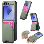 Custodia per telefono con retro magnetico in pelle e tessuto twill, For Galaxy Z Flip8 5G, For Galaxy Z Flip7 5G, For Galaxy Z Flip6