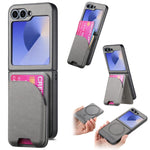 Custodia per telefono con retro magnetico in pelle e tessuto twill, For Galaxy Z Flip8 5G, For Galaxy Z Flip7 5G, For Galaxy Z Flip6