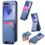 Custodia per telefono con retro magnetico in pelle e tessuto twill, For Galaxy Z Flip8 5G, For Galaxy Z Flip7 5G, For Galaxy Z Flip6