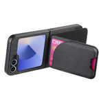 Custodia per telefono con retro magnetico in pelle e tessuto twill, For Galaxy Z Flip5, For Galaxy Z Flip4, For Galaxy Z Flip3 5G