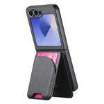 Custodia per telefono con retro magnetico in pelle e tessuto twill, For Galaxy Z Flip5, For Galaxy Z Flip4, For Galaxy Z Flip3 5G