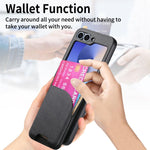 Custodia per telefono con retro magnetico in pelle e tessuto twill, For Galaxy Z Flip5, For Galaxy Z Flip4, For Galaxy Z Flip3 5G