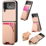 Custodia per telefono con retro magnetico in pelle e tessuto twill, For Galaxy Z Flip5, For Galaxy Z Flip4, For Galaxy Z Flip3 5G