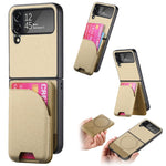 Custodia per telefono con retro magnetico in pelle e tessuto twill, For Galaxy Z Flip5, For Galaxy Z Flip4, For Galaxy Z Flip3 5G