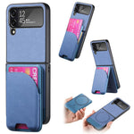 Custodia per telefono con retro magnetico in pelle e tessuto twill, For Galaxy Z Flip5, For Galaxy Z Flip4, For Galaxy Z Flip3 5G