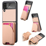 Custodia per telefono con retro magnetico in pelle e tessuto twill, For Galaxy Z Flip5, For Galaxy Z Flip4, For Galaxy Z Flip3 5G