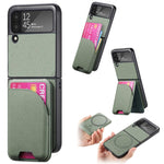 Custodia per telefono con retro magnetico in pelle e tessuto twill, For Galaxy Z Flip5, For Galaxy Z Flip4, For Galaxy Z Flip3 5G